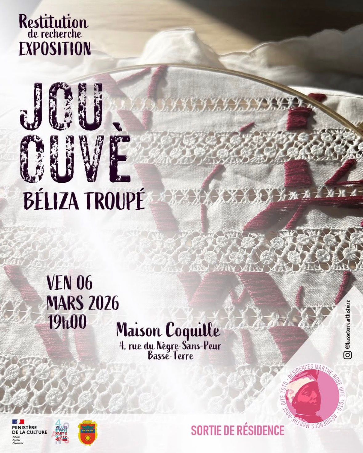 VERNISSAGE - Vendredi 6 mars 2026 19h00 - Maison Coquille